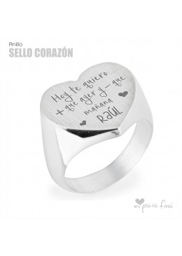 ANILLO SELLO CORAZÓN SAN VALENTÍN