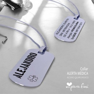 Collar ALERTA MÉDICA acero